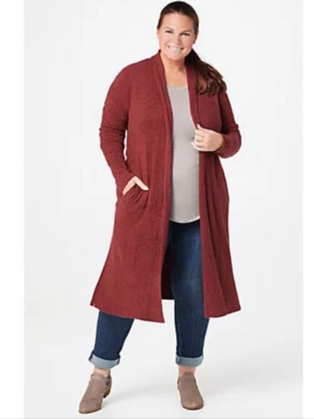 Barefoot Dreams Cozychic Lite Knit Petite XL Catalina Cardi - Picture 9 of 10